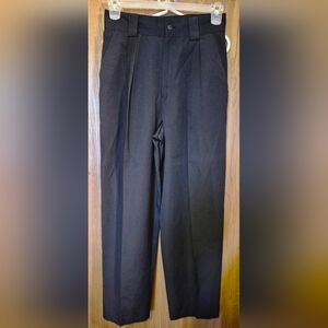Vintage  Black  Pleated Extra High Rise 14" Dress Pants 12P  12  Petite Slacks V